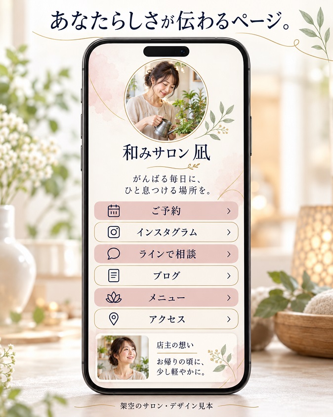 デザイン見本：ローズ × ナチュラル